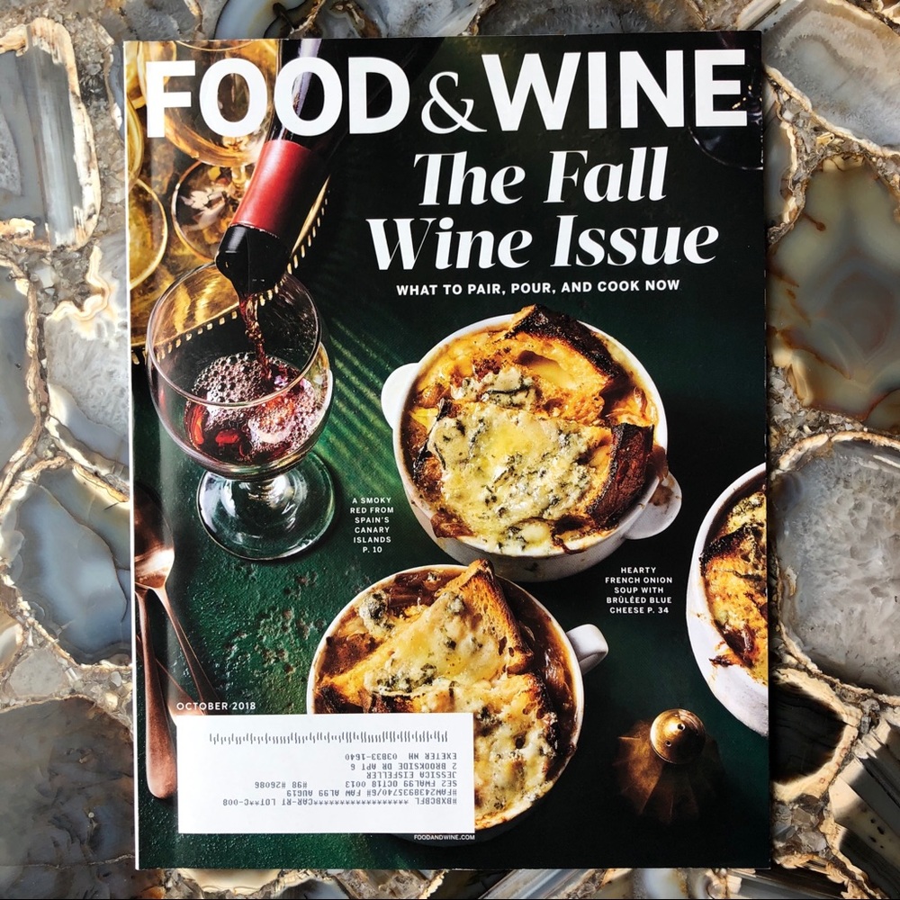 4️⃣/$12 October 2018 Food & Wine Magazine